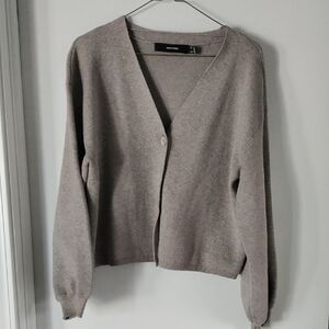 Vero Moda VMGOLD LS-V-Neck Button Down Cardigan Oatmeal Size LP